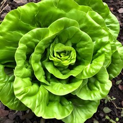 Fototapeta premium Kopfsalat green butter lettuce vegetables hydroponics farm