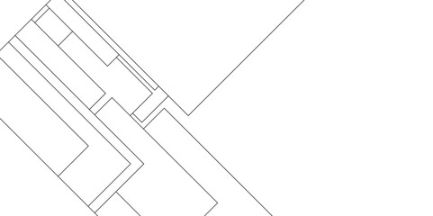 White geometric tech and business background with geometric lines, Paper geometric composition with abstract lines, Mock-ups paper isolated on white background, Industrial construction design.