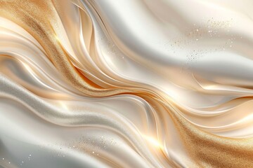 Obraz premium 高級感のある金色とパールホワイトの抽象的な背景, Generative AI