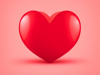 Red heart valentine on pink background,ai generative