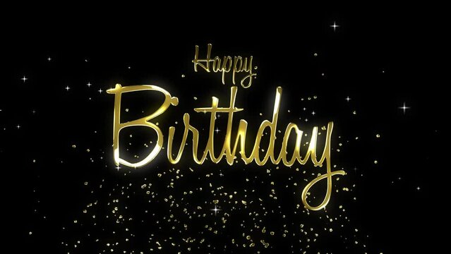 Birthday gold birthday Animation Happy birthday gold birthday wishes gold particles 4k alpha looping