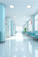 Clean hospital interior background Generative AI