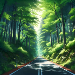 Beautiful view of a forest road