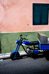 Motorbike parked in the Azores