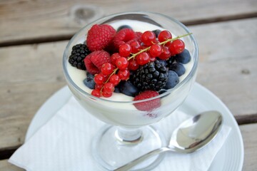 Yogurt with wild berries in Alta Badia
