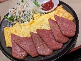 the spam and egg, it is an Okinawa's Ultimate Soul Food