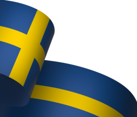 Sweden flag element design national independence day banner ribbon png
