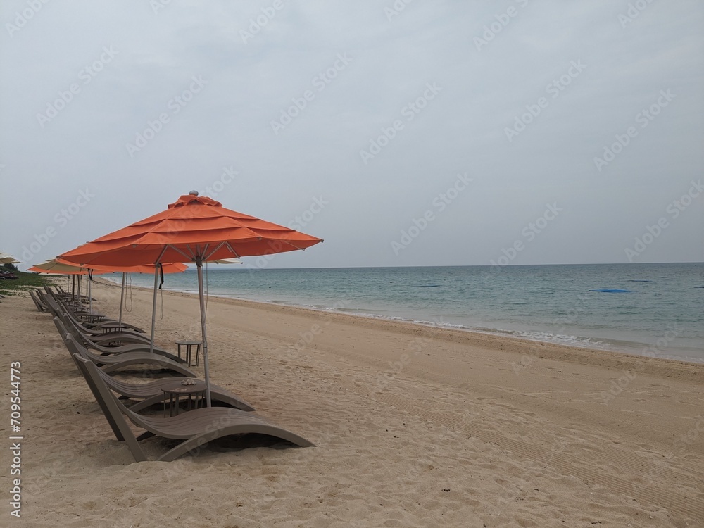 Poster the beach of kohama island in okinawa japan, unfortunately it is cloudy, but it is very beautiful