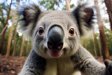 Naklejka premium a koala takes a selfie