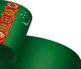 Turkmenistan flag element design national independence day banner ribbon png
