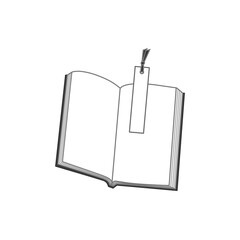 栞と開いた空白の本のイラスト