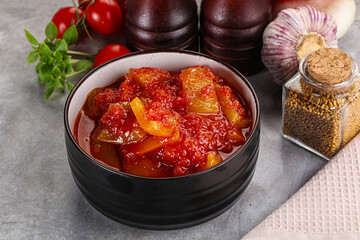 Hungarian lecho with bell pepper