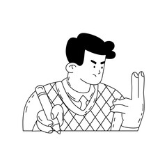 coloring vector set of people working vector