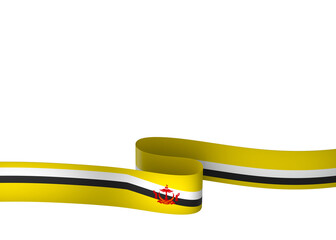 Brunei flag element design national independence day banner ribbon png
