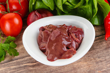 Raw chicken liver for cooking