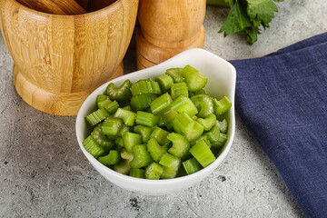 Vegan cuisine - Sliced celery stem