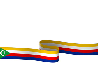 Comoros flag element design national independence day banner ribbon png
