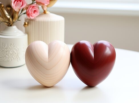 Heart shaped decoration item. Created with Ai
