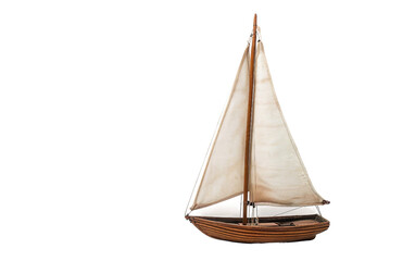 Sailboat Model On Transparent Background.