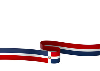 Dominican Republic flag element design national independence day banner ribbon png
