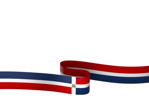 Dominican Republic flag element design national independence day banner ribbon png
