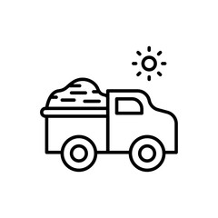 Fototapeta premium Sand truck outline icons, minimalist vector illustration ,simple transparent graphic element .Isolated on white background