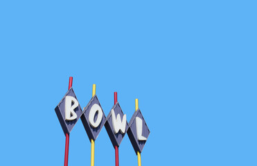 Retro neon bowling alley sign