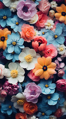 Colorful flowers background. Floral background. Colorful flowers background.