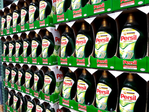 Kaohsiung, Taiwan, August 8, 2019: Persil costco exclusive 4L washing powder in the costco store. Baoying is the washing powder brand produced and sold by Henkel