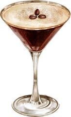 Espresso Martini Cocktail Watercolor © Hydric