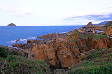 The rock formation of Heping Island Park in Keelung, northern Taiwan