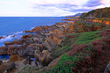 The rock formation of Heping Island Park in Keelung, northern Taiwan