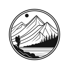 Vector mountain adventure logo template inspiration