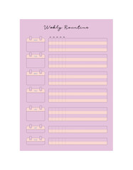 Weekly Rountine planner.