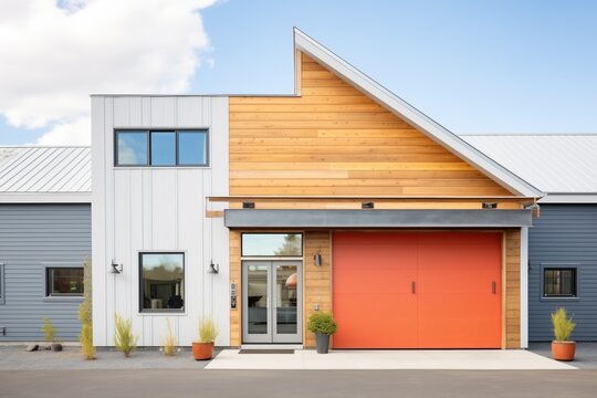 saltbox architecture with contrasting materials for visual interest