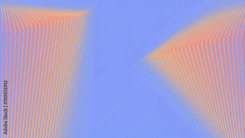 Fototapete Colorful loop animation of moving stripes on a blue background. 3d rendering 4K