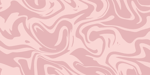 Abstract pale pink waves print background. 1970s trippy seamless pattern. Marble acrylic swirl pattern. 
