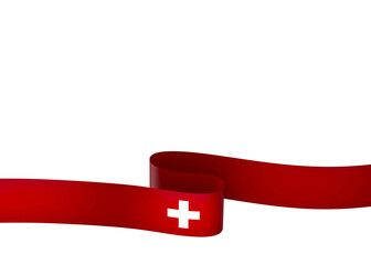 Switzerland flag element design national independence day banner ribbon png
