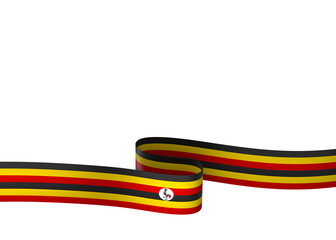 Uganda flag element design national independence day banner ribbon png
