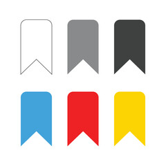 bookmark icon on white background. bookmark sign. vector illustration. set bookmark icon symbol.flat style. bookmark ribbon sign