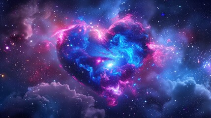 Galactic Heart Cosmos: Cosmic-themed vector designs featuring celestial elements arranged in the shape of hearts, perfect for a celestial and romantic vibe - obrazy, fototapety, plakaty