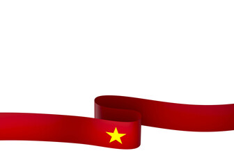 Vietnam flag element design national independence day banner ribbon png
