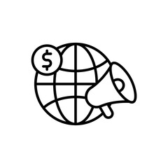 Digital marketing outline icons, minimalist vector illustration ,simple transparent graphic element .Isolated on white background