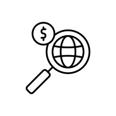 Online search outline icons, minimalist vector illustration ,simple transparent graphic element .Isolated on white background