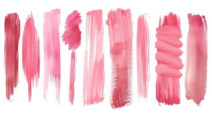 vector collection of pink brush strokes   