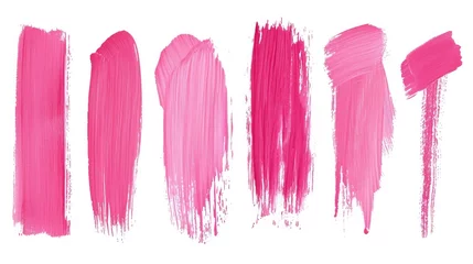 Deurstickers vector collection of pink brush strokes    © Emil