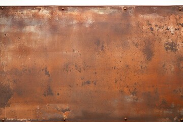 Rusted metal banner on white background Generative AI