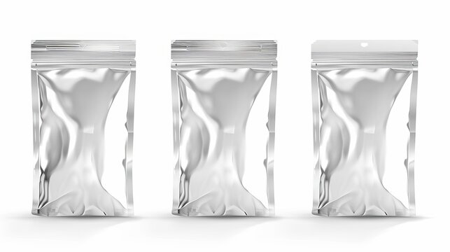 Vector white transparent blank foil food doy pack   