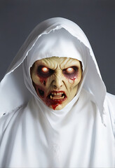 a nun who is possessed by an evil and terrifying spirit. evil and terrible demon