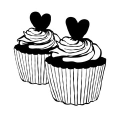 Cupcakes with hearts